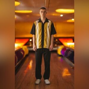 Steady Clothing Retro Mad Men 1950's Bowling Rockabilly Short Sleeve Shirt 2X